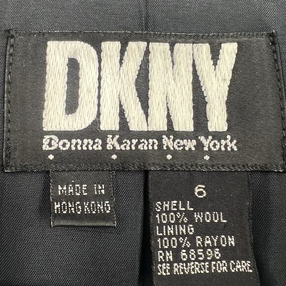 Vintage 90s 100% Wool DKNY Women Blazer Hand Beaded - Picture 5 of 7